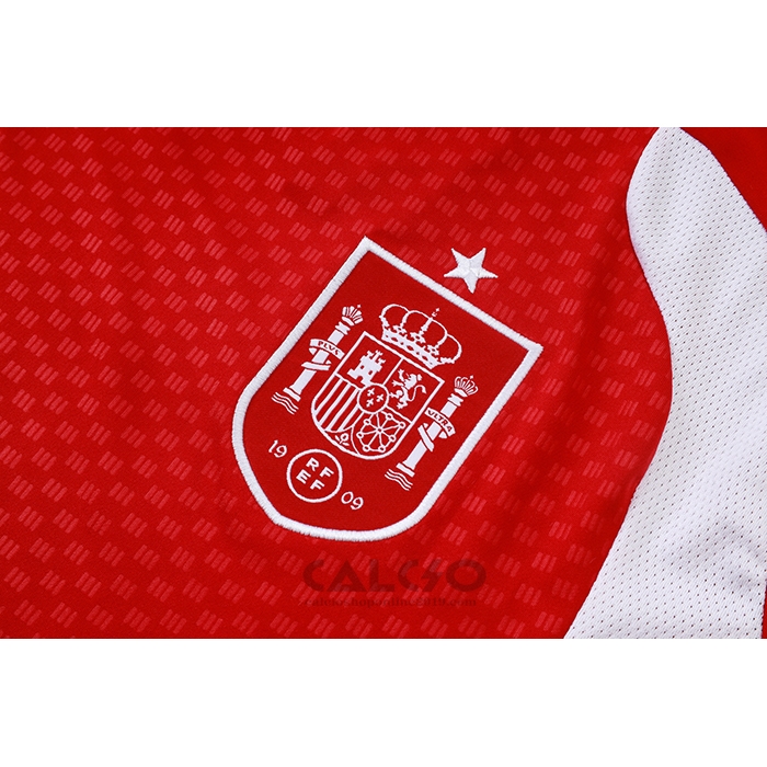 Tuta da Track Spagna Manica Corta 2026-2027 Rosso - Pantaloncini